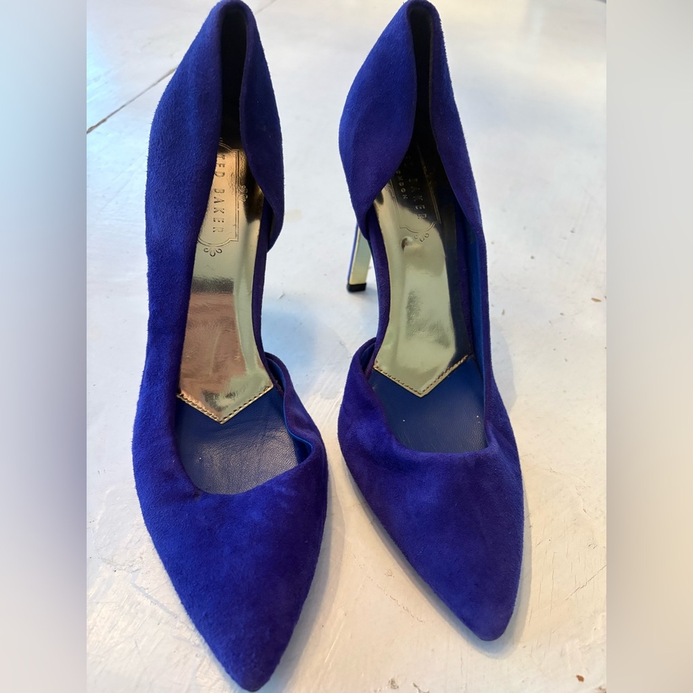 Ted Baker Royal Blue Suede Heels size 7.5